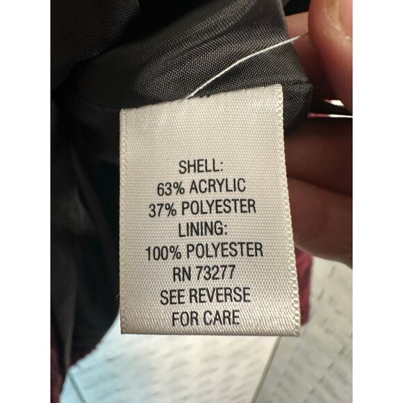 Dana Buchman blazer jacket red Burgundy aviator side zip pockets plus size - Picture 5 of 9